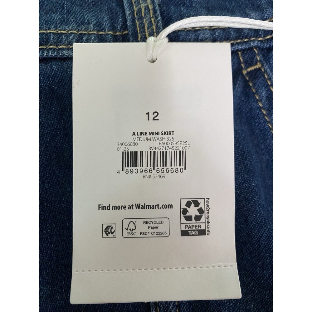 Free‎ Assembly Womens Denim Utility Mini Skirt Medium Wash Size 12 - Picture 4 of 4